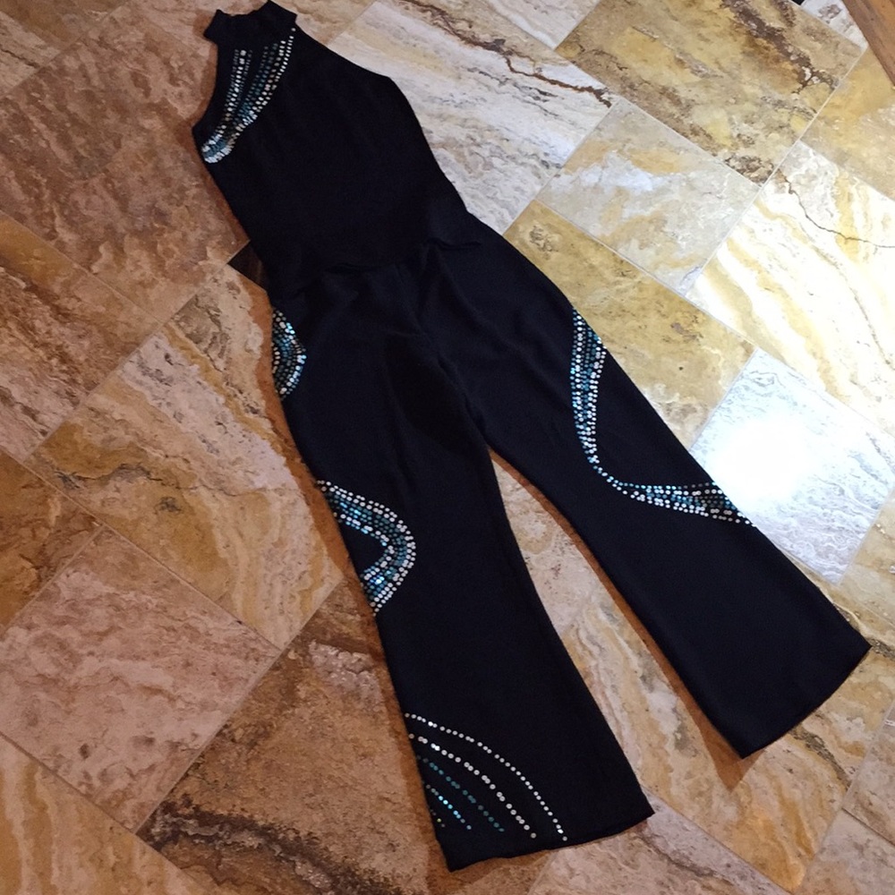 Cache vintage rock the night away/sequin pantsuit